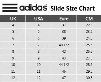 Adilette size chart